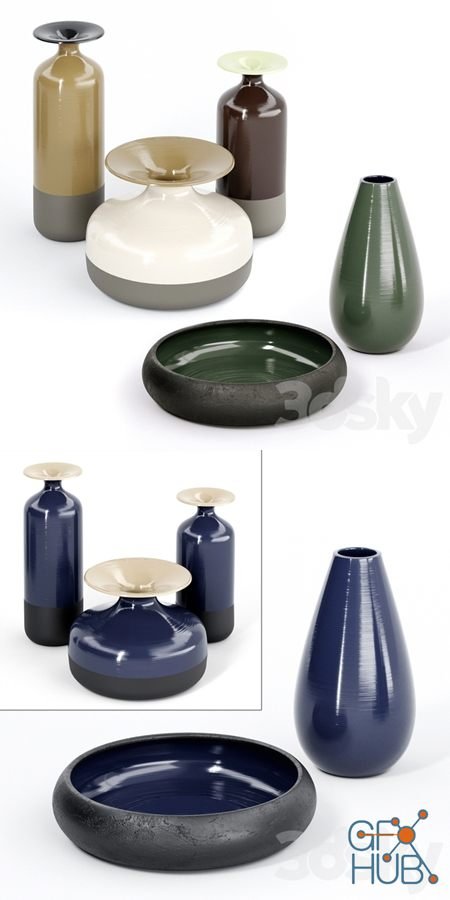 Ceramic vases Stromboli by Natuzzi