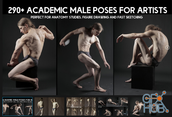 ArtStation Marketplace – 290+ Academic Male Pose Reference Pictures for Artists