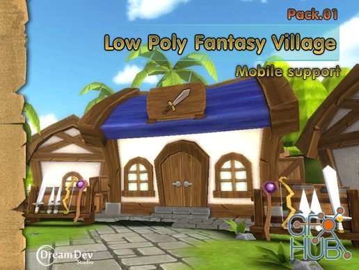 Unity Asset – Low Poly Fantasy Village Pack.01