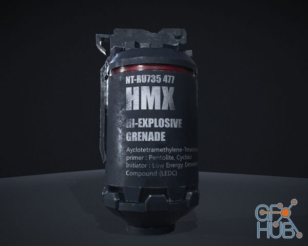 3d Model Hmx Explosive Grenade Pbr Gfx Hub - vrogue.co