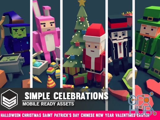 Unity Asset – Simple Celebrations – Cartoon assets v1.1