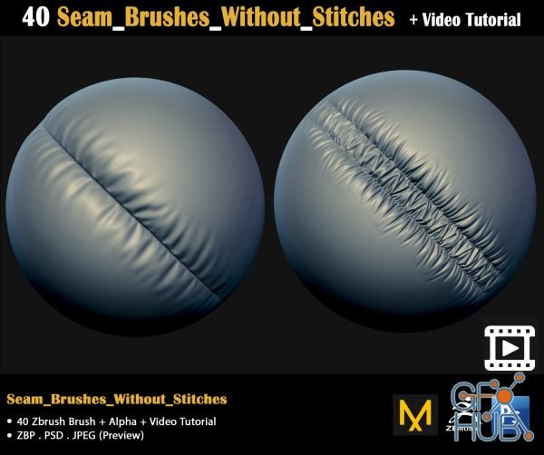 FlippedNormals – 40 Seam Brushes Without Stitches