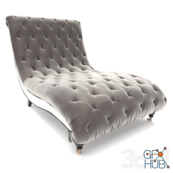 Tufted Silver Chaise