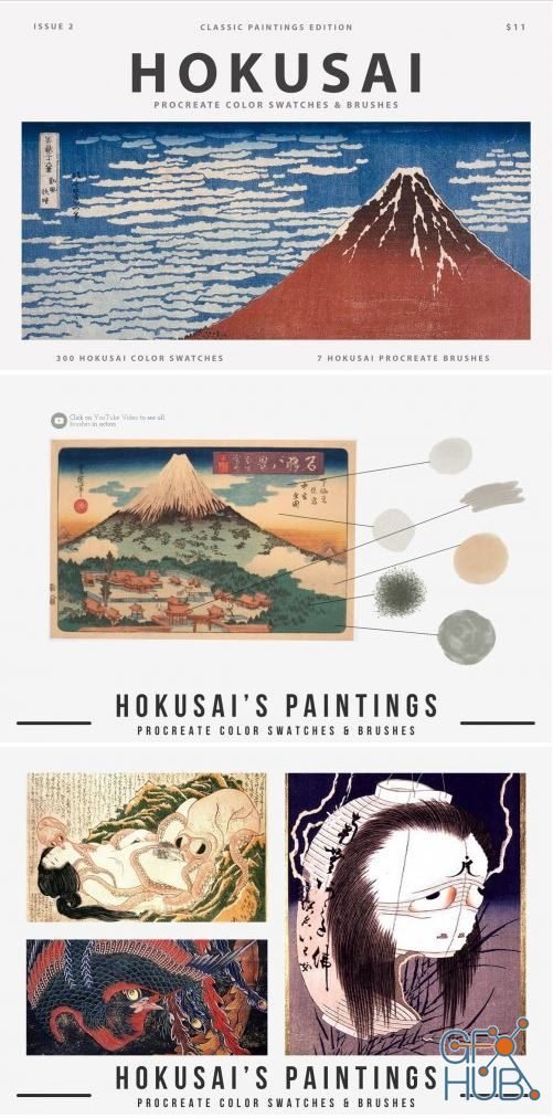 CreativeMarket - Hokusai's Art Procreate Brushes 5469956