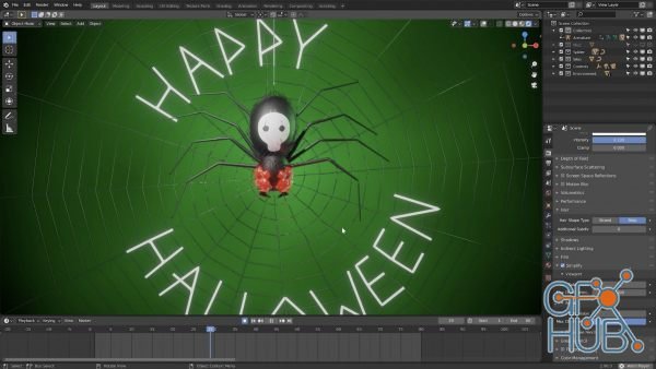 CGCookie – Creating an Animated Spooky Spider in Blender 2.9