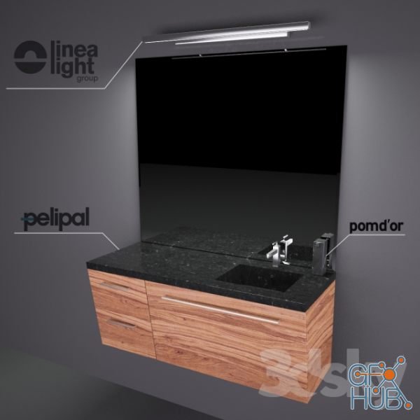 Pelipal Velbano Oblique, LineaLight Solid 3694, Pomd `or Jack
