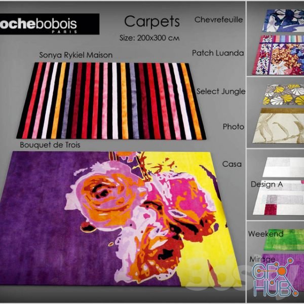 A collection of carpets of Roche Bobois
