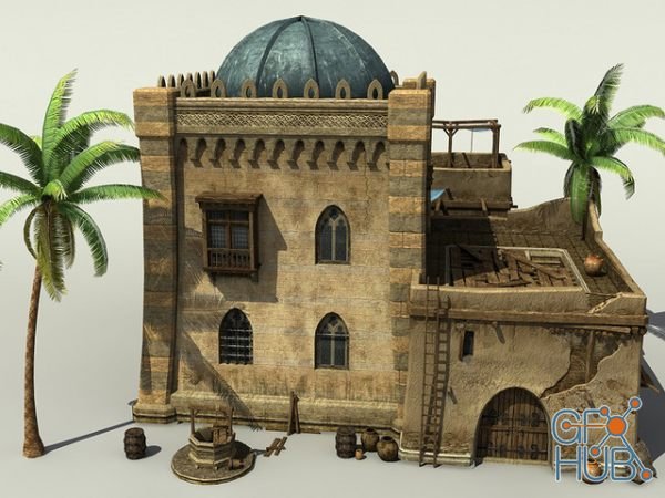 Unity Asset – Desert Oasis Houses