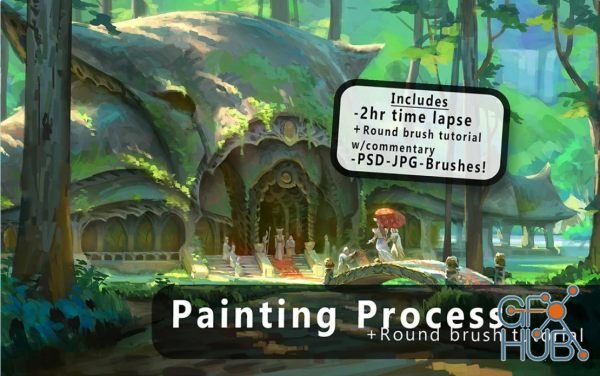 Gumroad – Round Brush Painting + Brush Tutorial By Jeremy Fenske