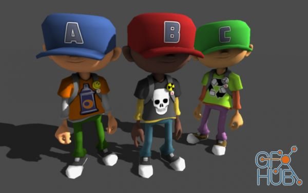 Unity Asset – Cartoon B-Boys with Animations v1.04