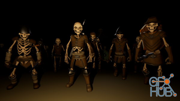 Unreal Engine Asset – Stylized Modular Skeletons (Bandits) v4.24-4.25