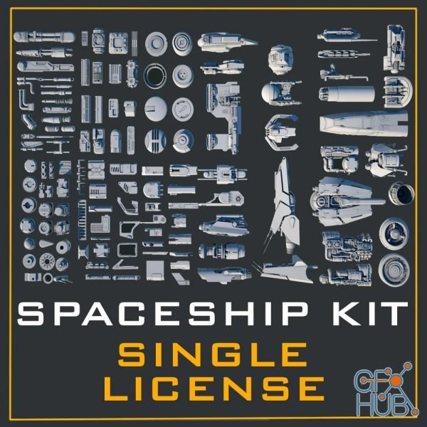 Gumroad – Spaceship Kit – Full – Sci-Fi Kitbash