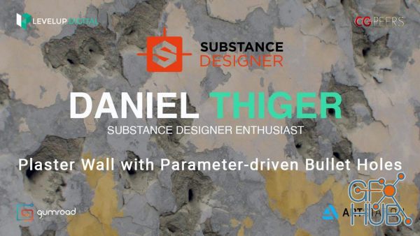 Levelup Digital – Plaster Wall with Parameter – driven Bullet Holes Daniel Thiger