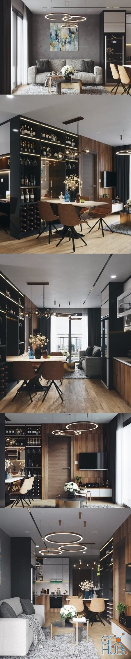 Kitchen – Livingroom Scene 166 3dsmax