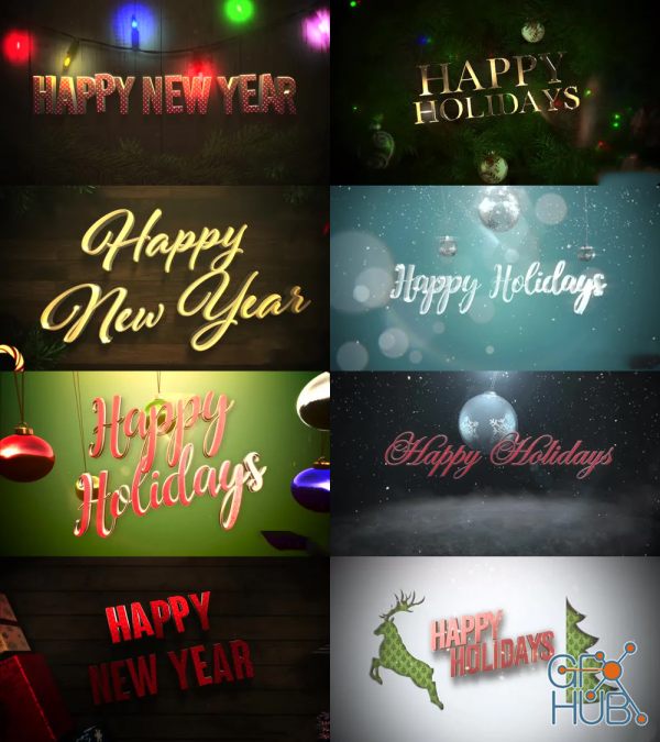 Videohive – Happy New Year, Happy Holidays & Merry Christmas Footages Bundle Dec 2020
