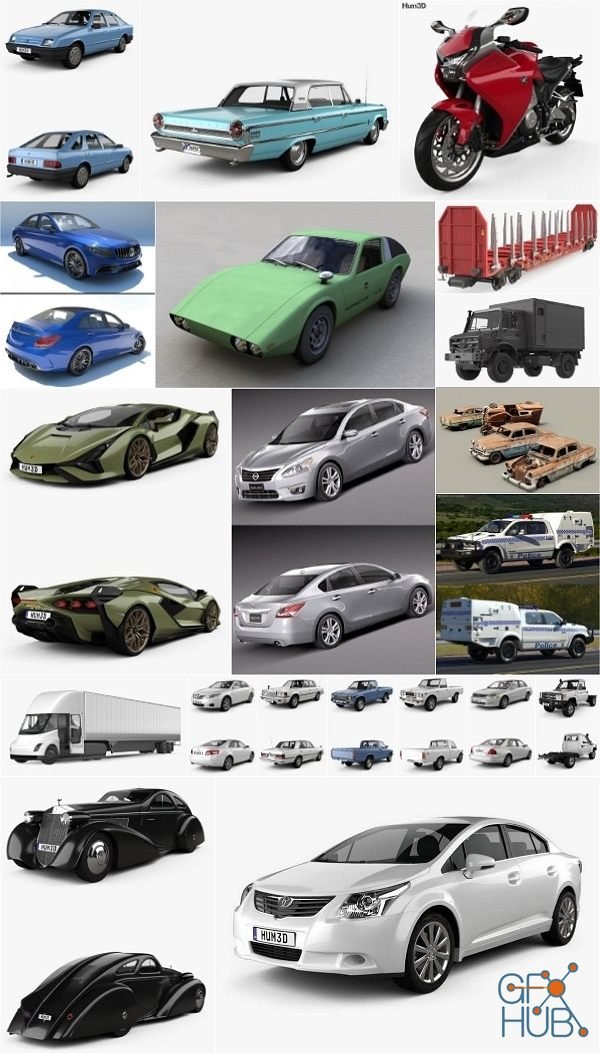Car 3D Models Bundle December 2020
