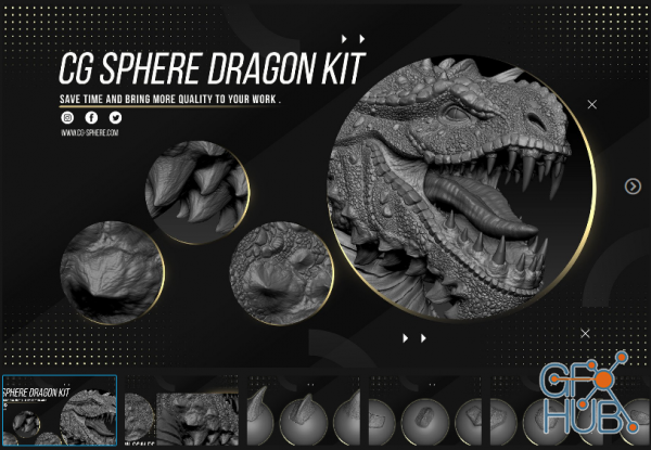 ArtStation Marketplace – CGSphere Dragon Kit (VDM Brushes + Model ZTL)
