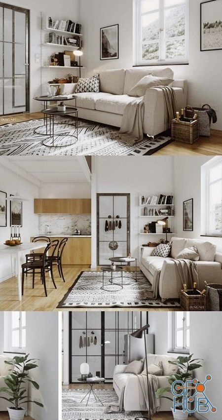 Scandinavian Style Living Room 10
