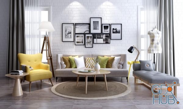 Group of furnishings for the mixed living room 17