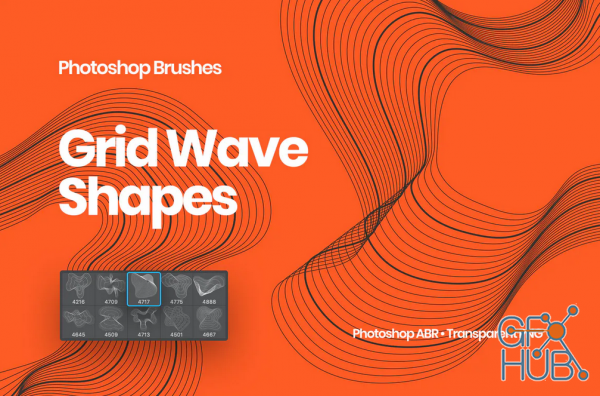 Grid Wave Shapes Photoshop Brushes