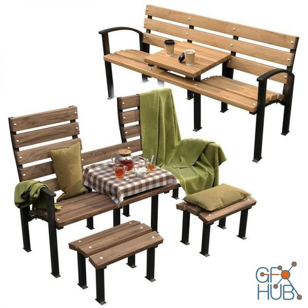 Bench with a table Duet