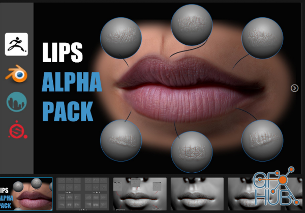 ArtStation Marketplace – Lips Detail Alpha Pack (zbrush, blender, 3dcoat, substance)