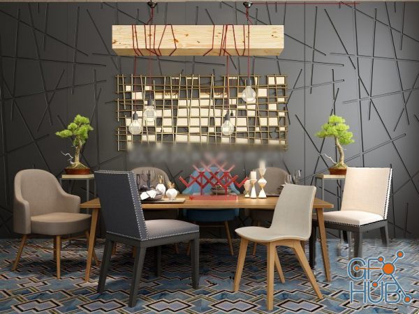 Group of furnishings for the mixed living room 24