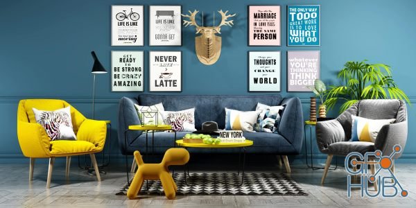 Group of furnishings for the mixed living room 26
