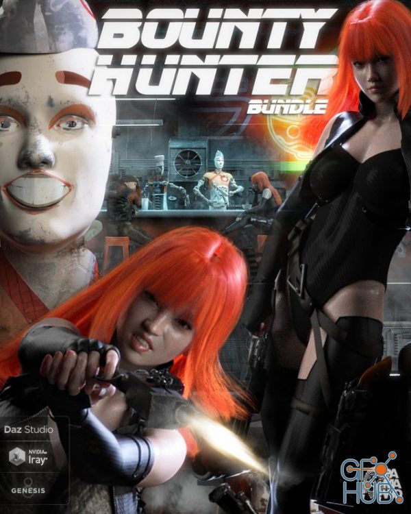 Daz3D, Poser: Bounty Hunter Bundle For DS