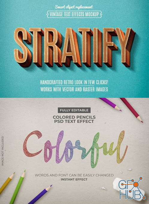 28 Photoshop Text Styles Effects Collection