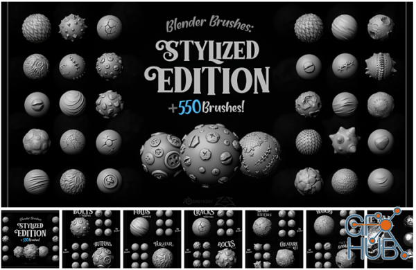 Blender Market – 550 Blender Brushes Stylized Edition (4k Alphas Included)