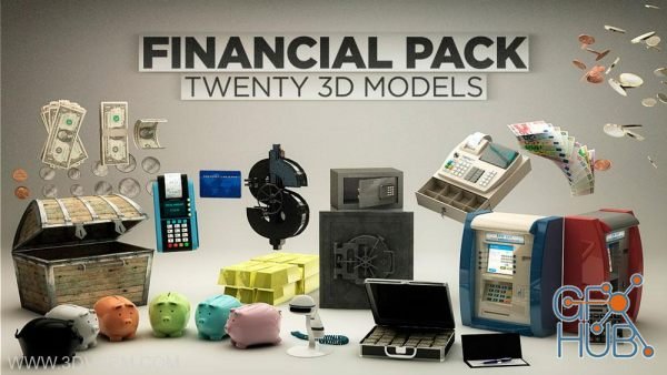 The Pixel Lab – 3D Financial Pack C4D Models