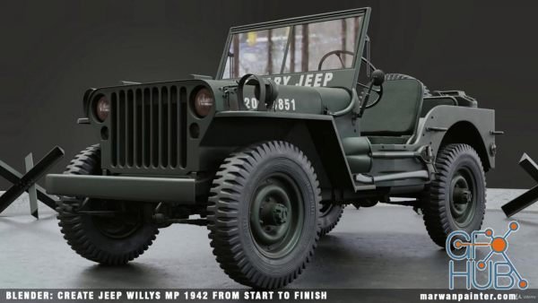 Udemy – Blender: Create Jeep Willys MP 1942 From Start To Finish