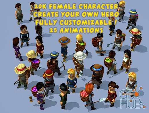 Unity Asset – 20k Animated Fantasy Female Characters