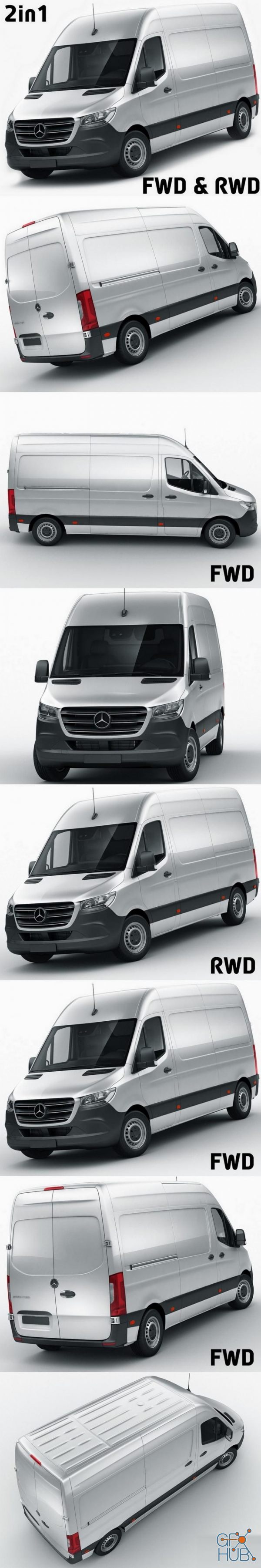 Mercedes Sprinter Van 2018 L2H1 (FWD & RWD)