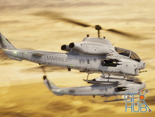 Unity Asset – PBR Helicopter AH-1W SuperCobra