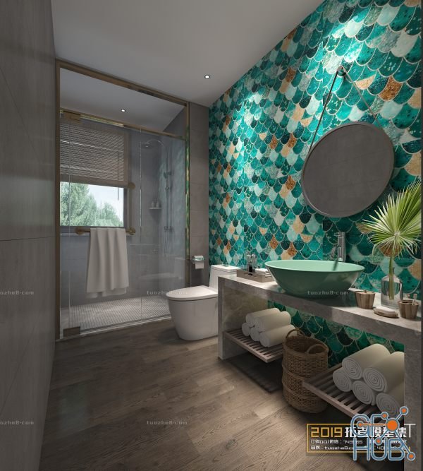 Modern bathroom interior 066 (2)