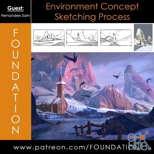 Gumroad – Foundation Patreon – Environment Concept Sketching Process with Fernanders Sam