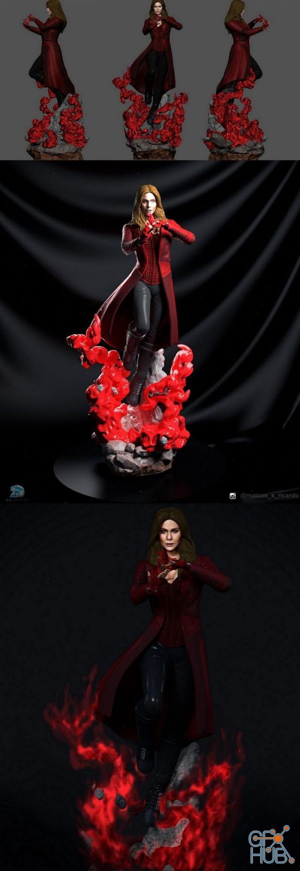 3D Model Marvel Comics Scarlet witch statue (STL