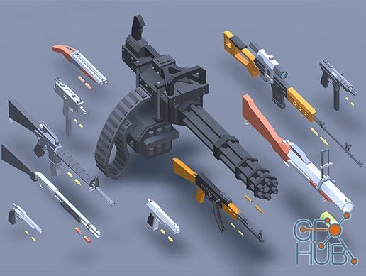 Unity Asset – Low Poly Guns