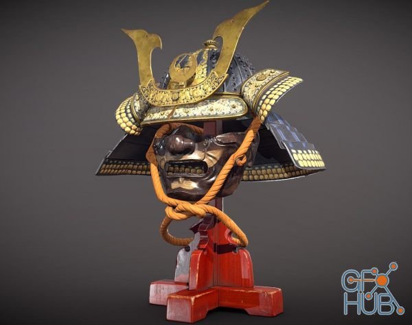 Samurai Helm / Kabuto (Low-poly)