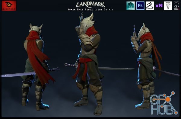 Human male ninja light armor