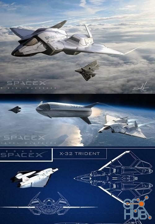 Space X-32 TRIDENT Star Fighter 2040air