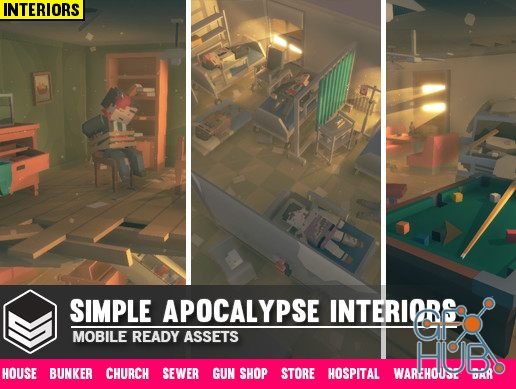 Unity Asset – Simple Apocalypse Interiors – Cartoon Assets