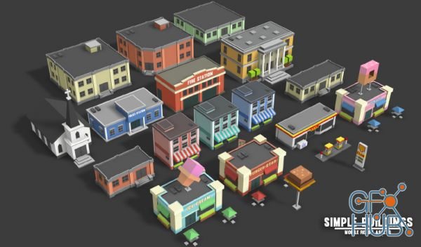 Unity Asset – Simple Buildings – Cartoon City