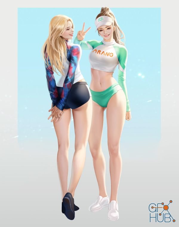 ArtStation – Summer Girls [PSD,VIDEO and Brush]