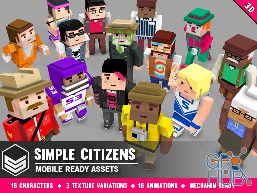 Unity Asset – Simple Citizens – Cartoon Characters
