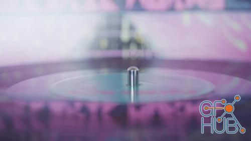 MotionArray – Purple Gramophone Vinyl Record Spinning 1010592