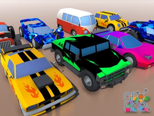 Unity Asset – Low poly cartoon cars pack
