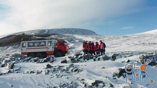 MotionArray – Miners In Front Of The Crew Bus 880680